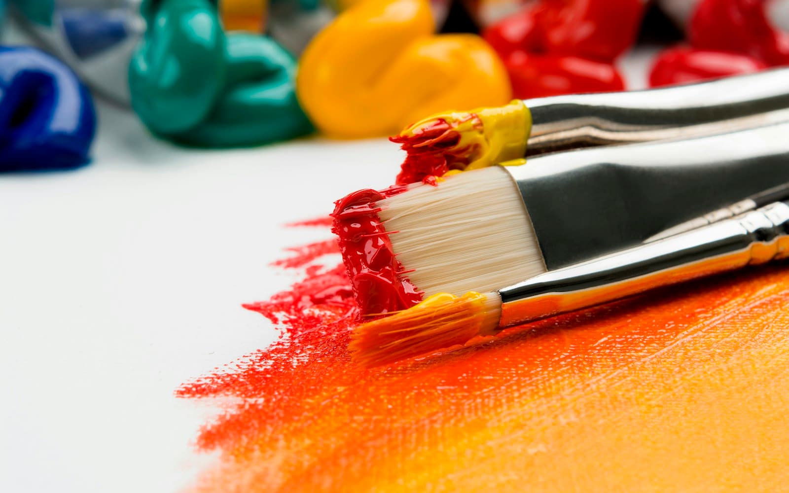 Students creating art in an art school studio